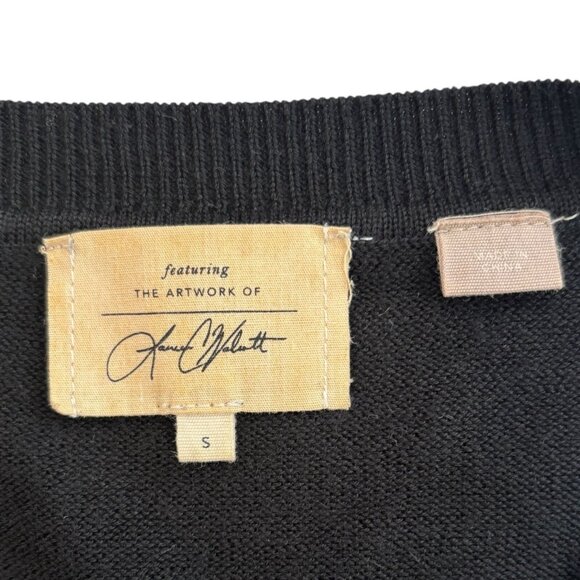 Anthropologie Karen Mather Rooster Sweater 🐓 S –‎ Artist Collab Knit Pullover - Picture 5 of 7